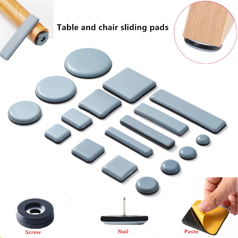 

4-30 Pcs/Lot Paste Furniture Sliding Pad Self-adhesive Table Chair Foot Kitchen Corner Anti-collision Floor Protection Silent