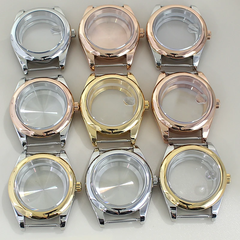 36mm/39mm Luxury Men's Watch Case Sapphire Crystal For NH35 NH36 NH38 NH34 4R36 Miyota8215 Movement 28.5mm Dial Oyster Perpetual