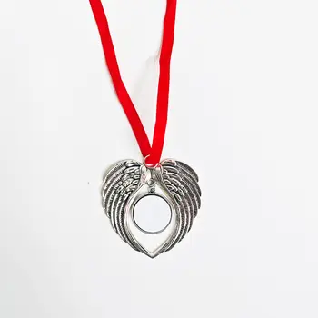 20 ks/lot sublimačních prázdných vánočních ozdob s andělskými křídly a červeným lanem na vánoční dekoraci stromečku 10 nejlepší prodej velkoobchodní sublimační polotovary - №2