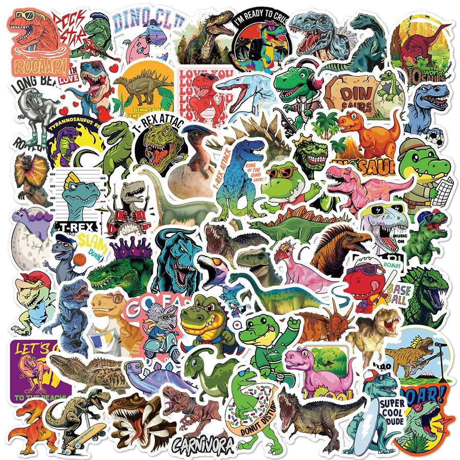 10/50/75 PCS Graffiti Dinosaur Stickers Toy for Kid Cute Animal Sticker to DIY Laptop Bicycle Motor Car Luggage Skateboard Decal