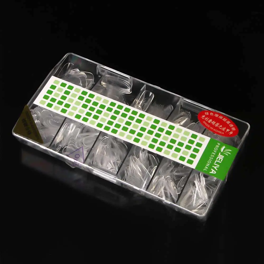 アクリル超薄型プレスオンハーフカバー取り外し可能なフレンチフェイクネイルネイルアートチップオーバル付け爪マニキュア