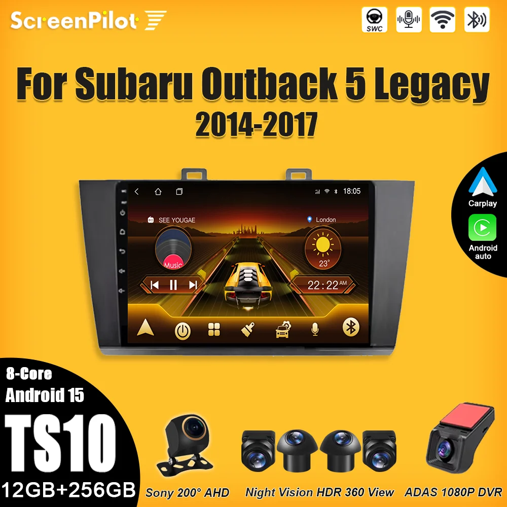 

android 15 For Subaru Outback 5 Legacy 2014-2017 Multimedia Video Player 2 din GPS Navigation Intelligent System 8 Core Wifi 4G
