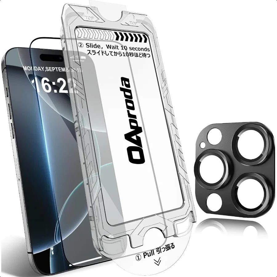 

OAproda for iPhone 16 Pro Max Screen and Lens Protector [9H+ Tempered Glass Film + Camera Protector] Instant Installation for i