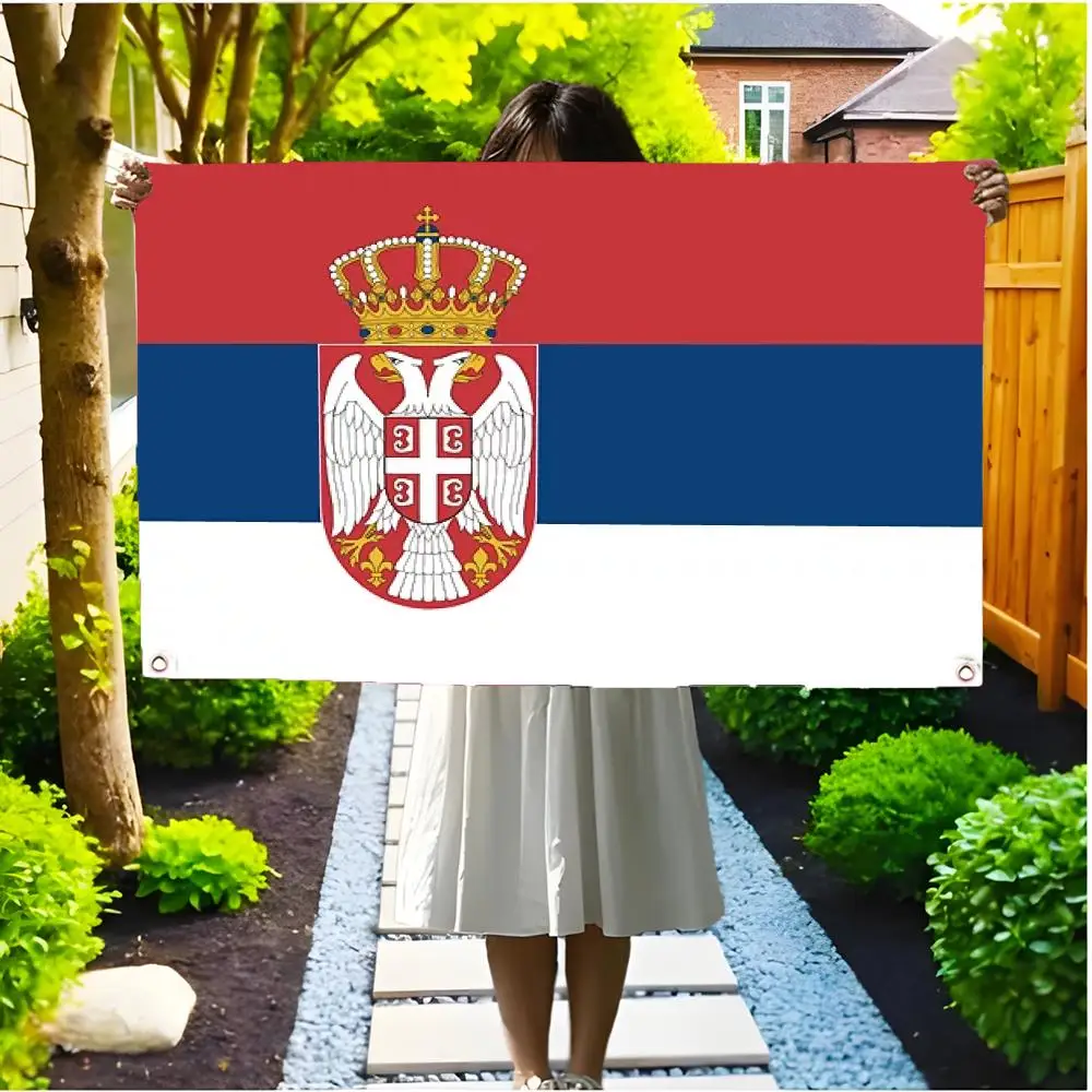 country national Flags of Serbia Flags Borderless four-ring ornament indoor outdoor decoration effortless to hang