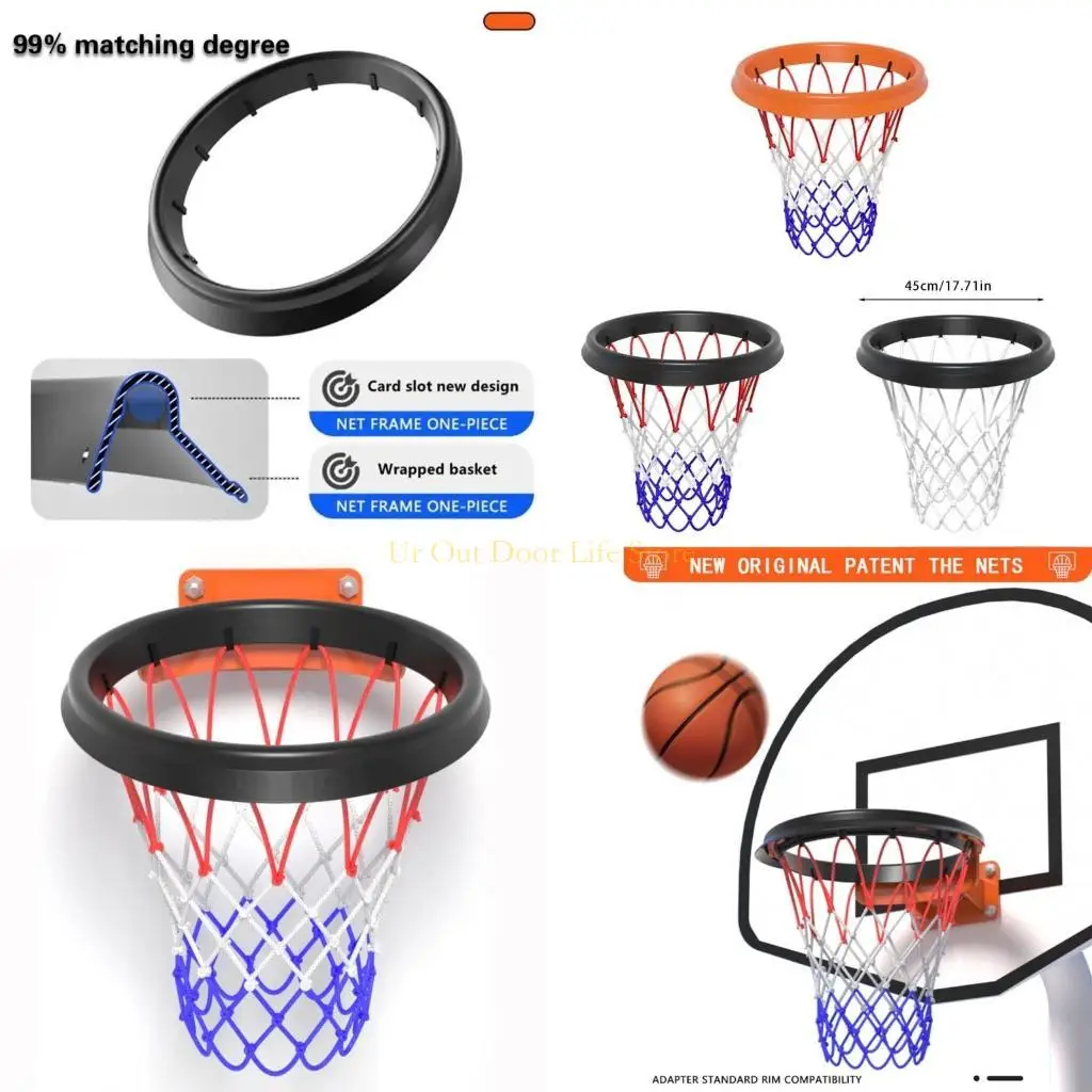 

77UF PU Basketball Net Basketball Net Frame Indoor & Outdoor Removable Basketball Net