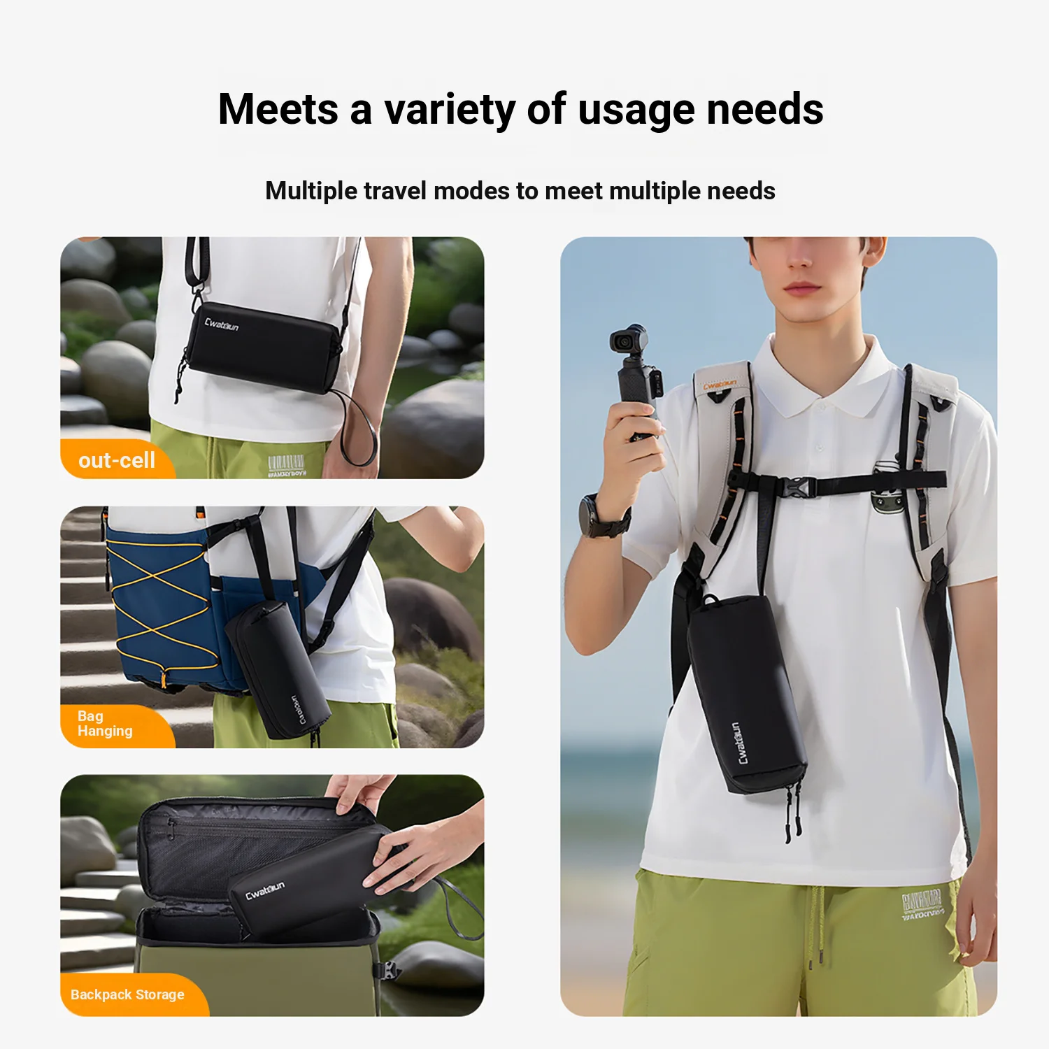 CADeN Camera Bag for DJI Pocket4/ 3 Storage Protective Multi-functional Portable Accessory Chest Bag