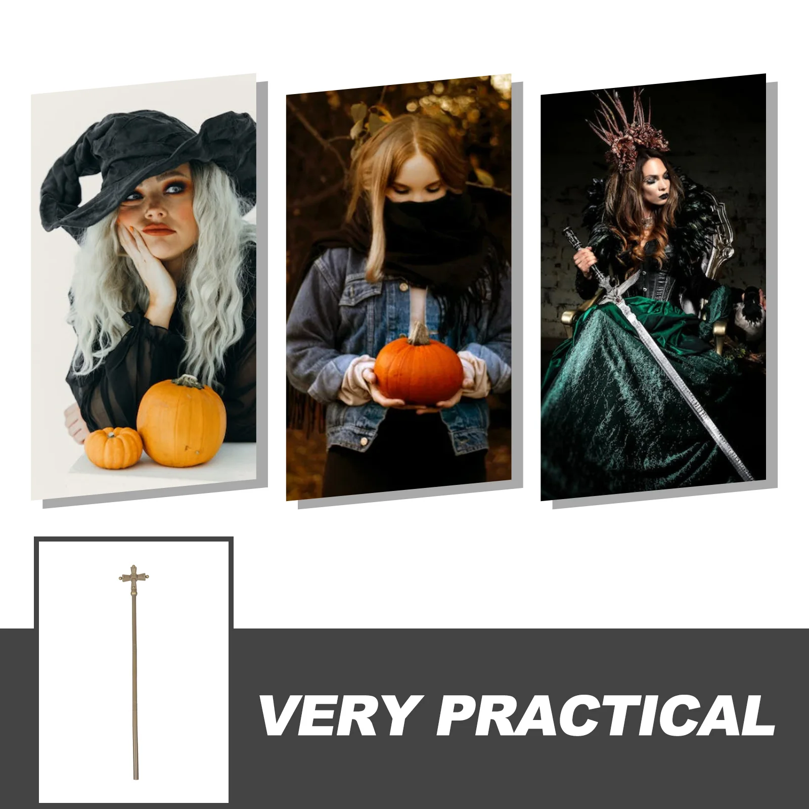 Tongkat Halloween Desain Ornamen Tongkat Jalan Alat Peraga Cosplay Aksesori Kostum Dekoratif Perlengkapan Pesta