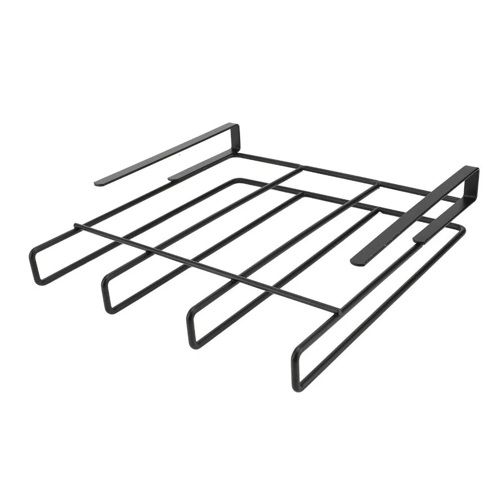 Carbon Steel Under Cabinet Rack One-Layer Design Black Chopping Board Organizer 9.8×9.8×2.3in Wall Mount Shelf