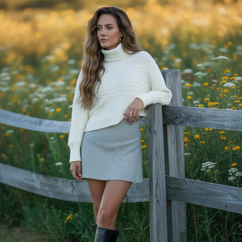 

Autumn and Winter New Women's Clothing Turtleneck Long-sleeved Women's Solid Color Sweater Casual Office Knitted Top Knitwear