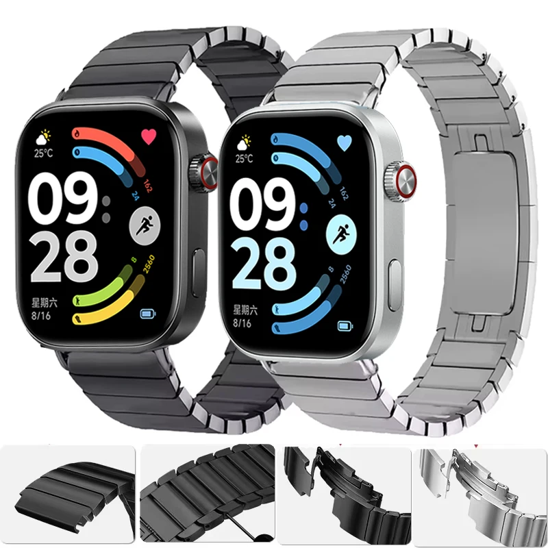 Edelstahlarmband für Xiaomi Redmi Uhr 6 5 4 Metallarmband für Xiaomi Mi Band 9 Pro/8 Pro Armband Metall Correa Band