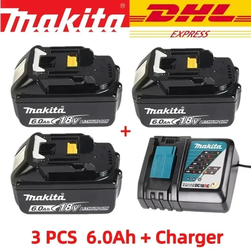

Совершенно новый оригинальный аккумулятор Makita, 18В 6.0Ач, перезаряжаемый, совместим с Makita BL1830BL1840BL1850BL1860B, аккумулятор для электроинструментов.
