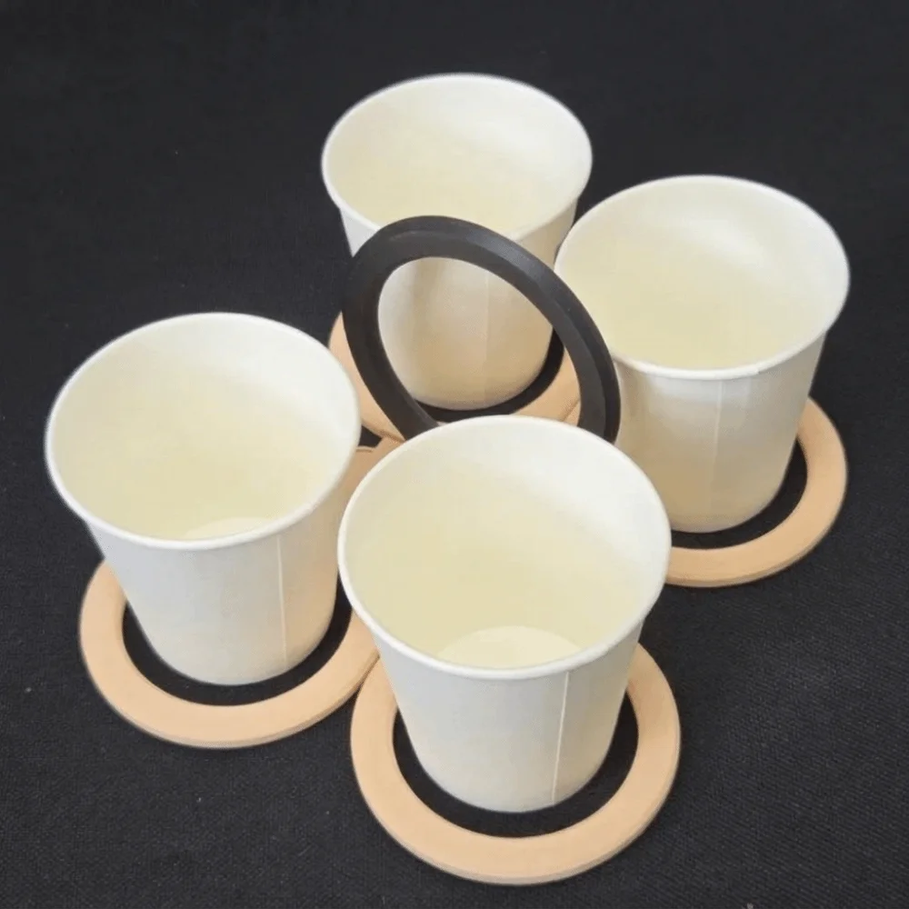 Plastic Butterfly Shape Drink Carrier Folding Anti Scalding Folding Cup Holder with Handle Reusable 4-cup Coffee Carrier