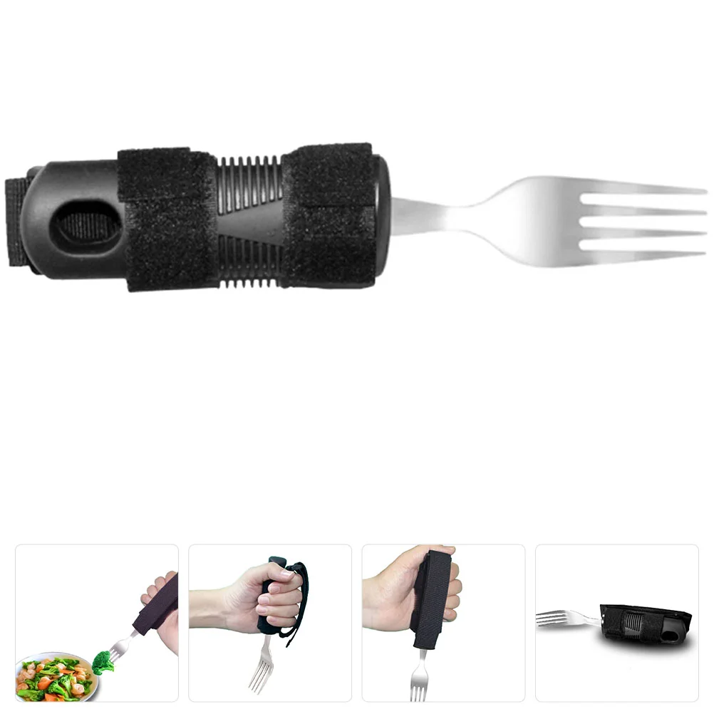 Flatware Anti-shake Fork Adaptive Utensils Tableware Elderly Tremble Proof Stainless Steel Non-skid Black Anti-skid