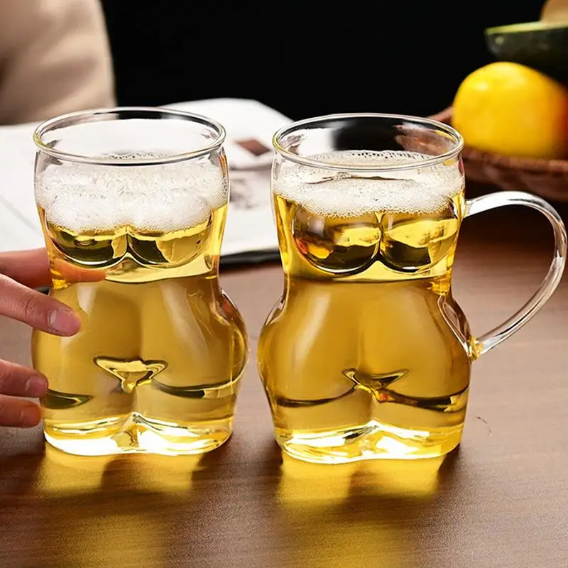 Glas Bierkrug kreative Frauen Körper geformte Biergläser Wasser Tasse sexy Bierkrug Cocktail Glas Pub Trinkbecher Bier Tasse