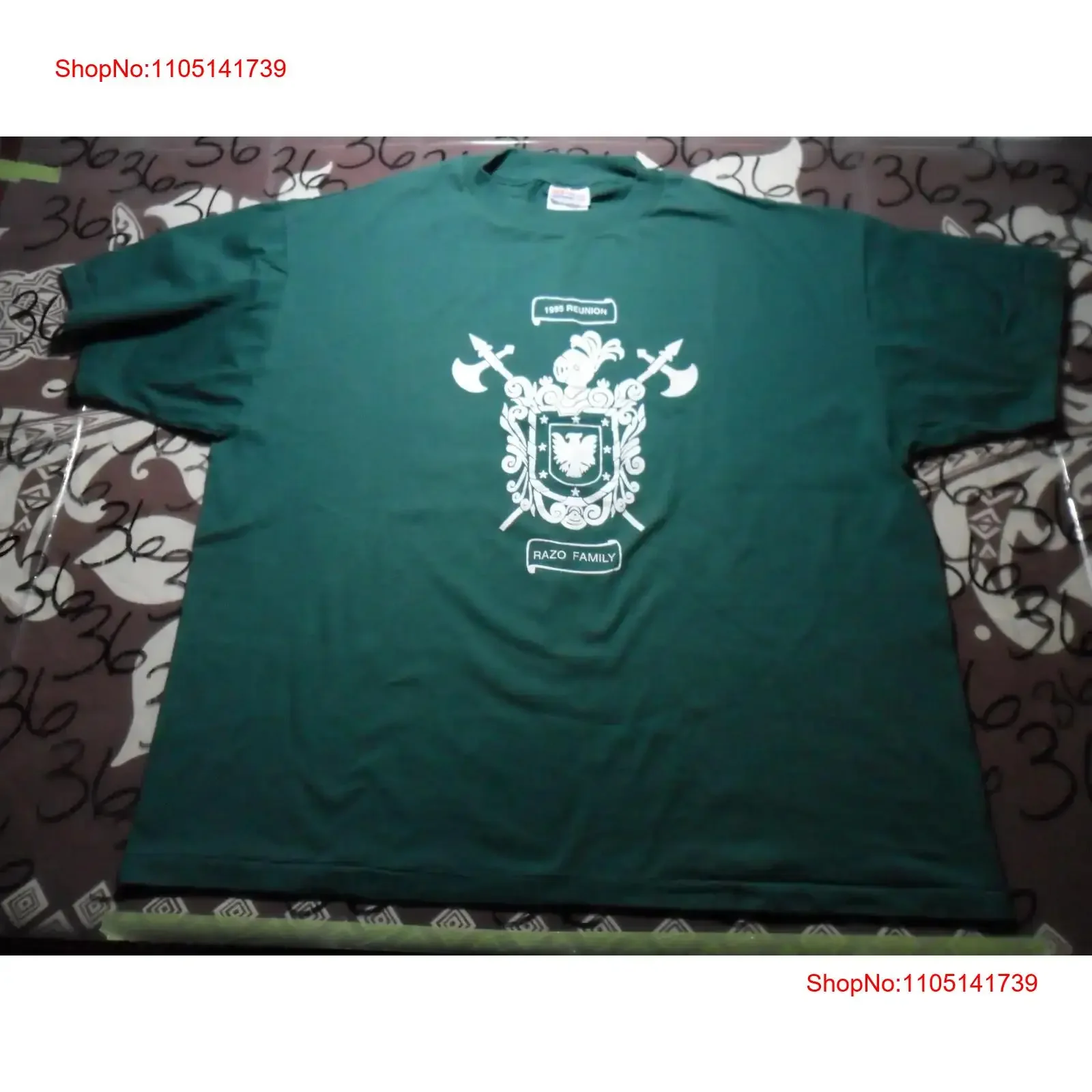 XL Vintage 1995 Reunion Razo Family متصدع خفيف تي شيرت عتيق مغسول للتنفس أوم موضة مريحة قليلاً للجنسين