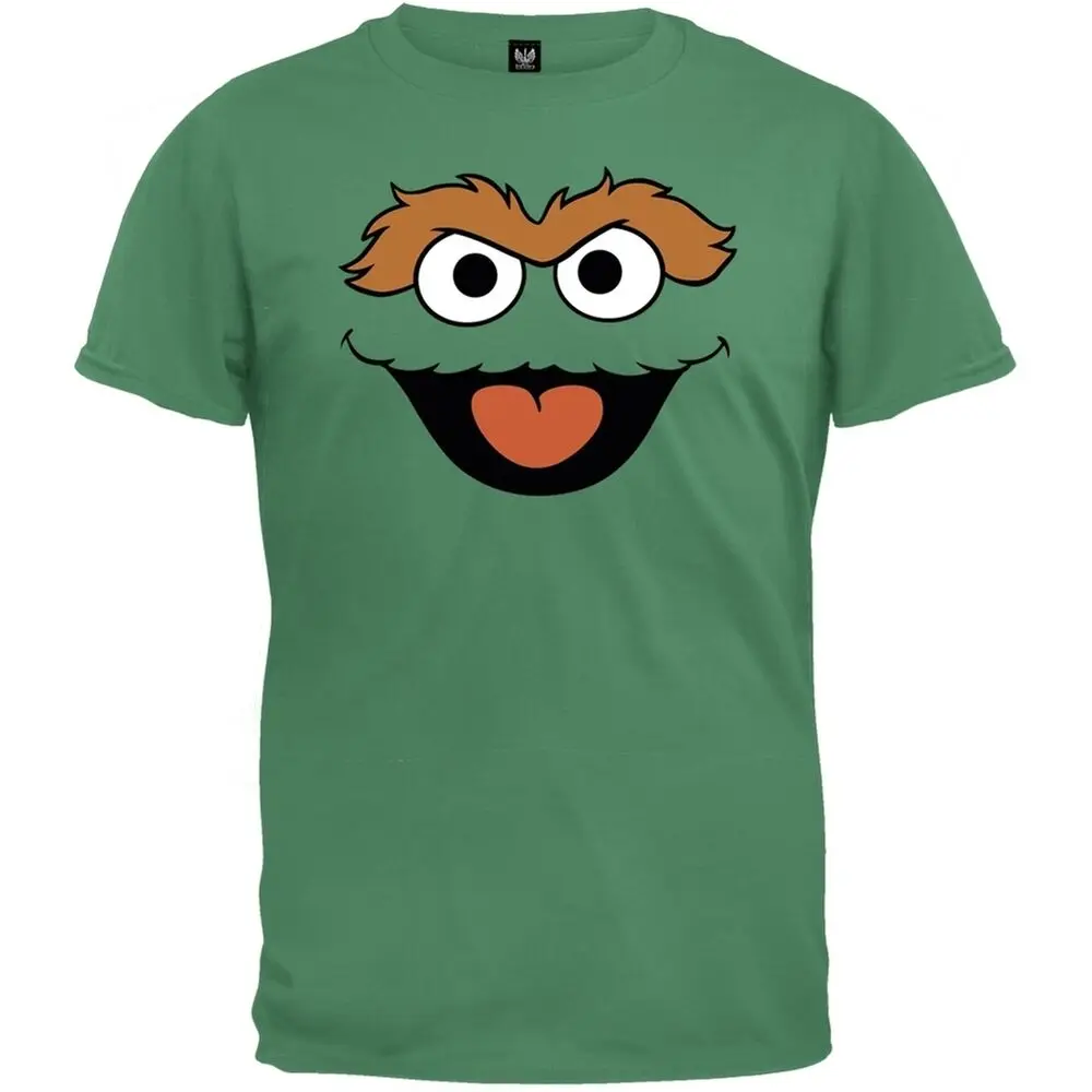 Sesame Street - Oscar Head Adult Mens T-Shirt  High Quality 100%Cotton Short Sleeve