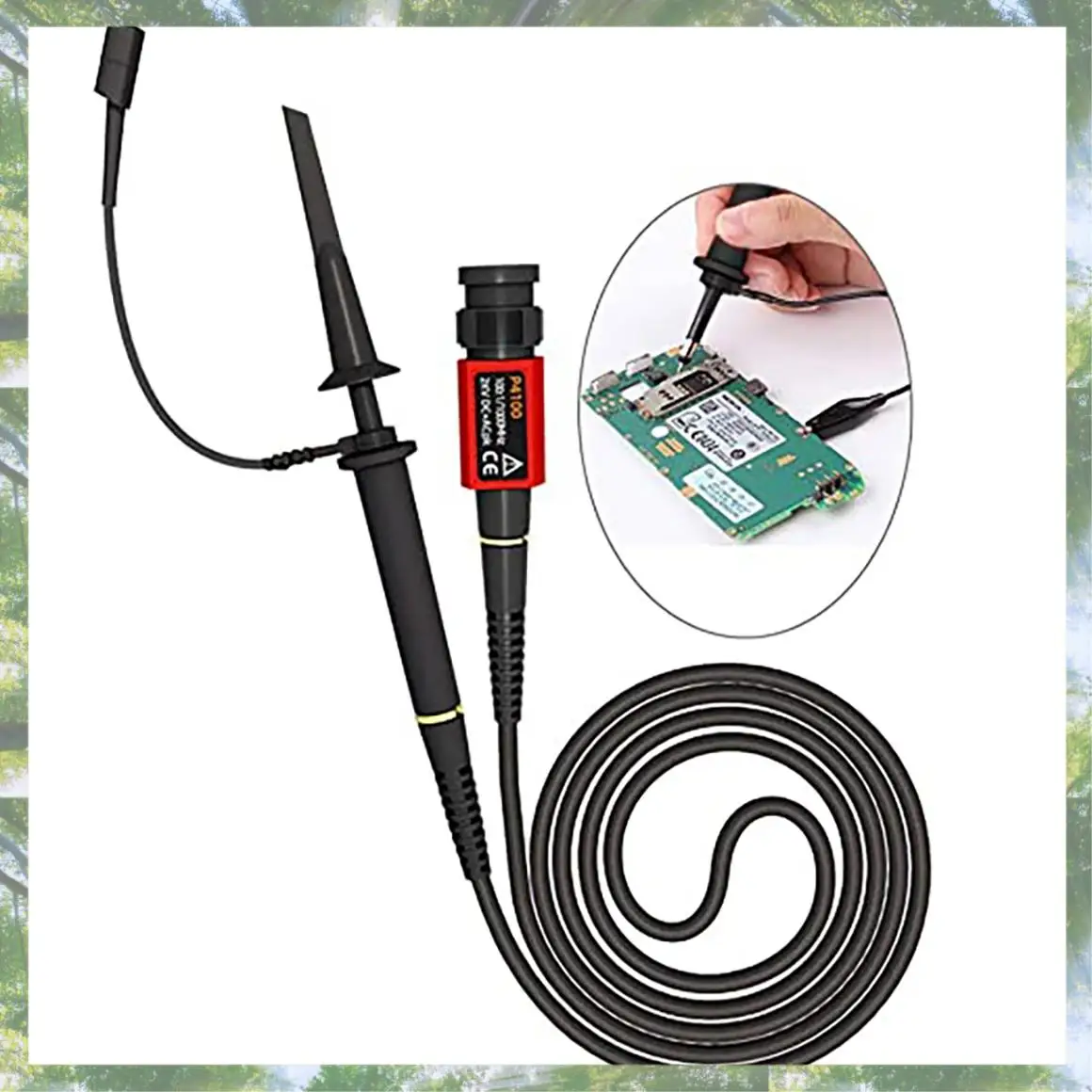 Premium-P4100 Sonda per oscilloscopio 100:1 2KV Connettore BNC di sicurezza ad alta tensione 100Mhz per attenuazione regolabile dell'oscilloscopio