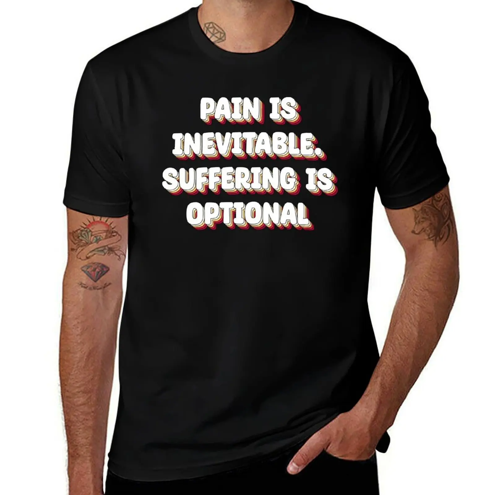 Pain inevitable suffering is optional T-Shirt vintage clothes designer shirts anime t shirts shirts graphic mens t shirt