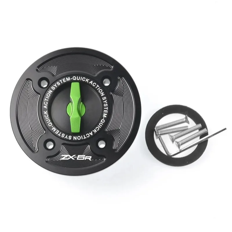 Keyless Motorcycle Fuel Gas Tank Cap Cover For Kawasaki ZX6R 636 ZX6RR 2019 2020 2021 2022 2023 2024 2025