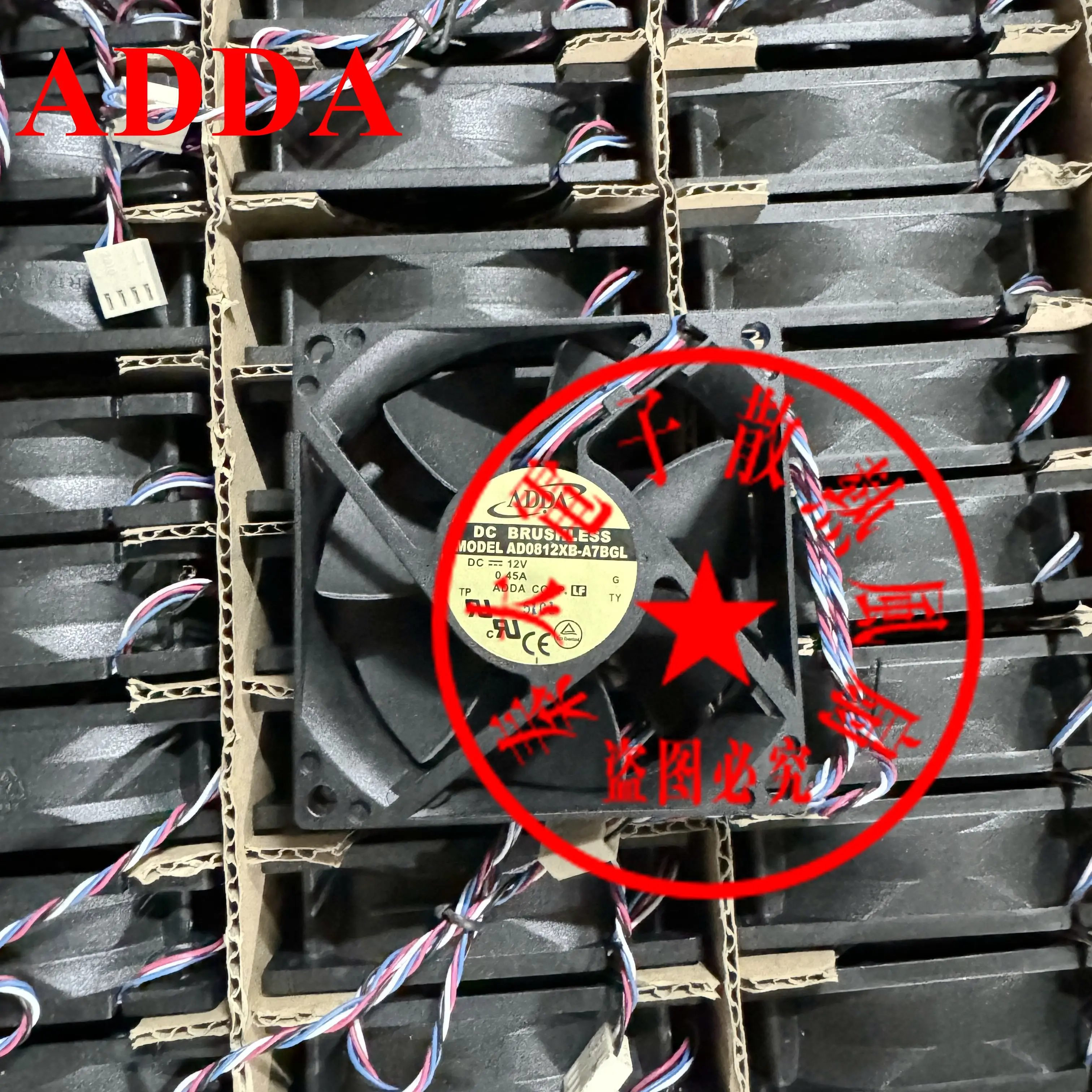 

ADDA AD0812XB-A7BGL DC 12V 0.45A 80x80x25mm 4-Wire Server Cooling Fan