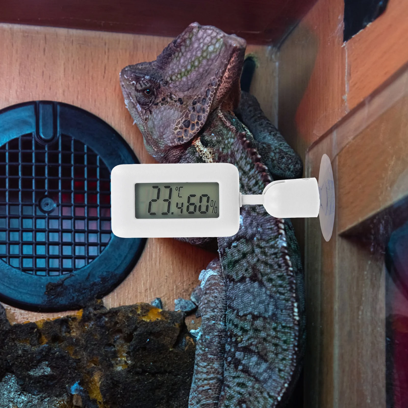 

Reptile Hygrometer Thermometer Terrarium Suction Cup Temperature Measuring Device Leopard Gecko Tank Accessories Compact
