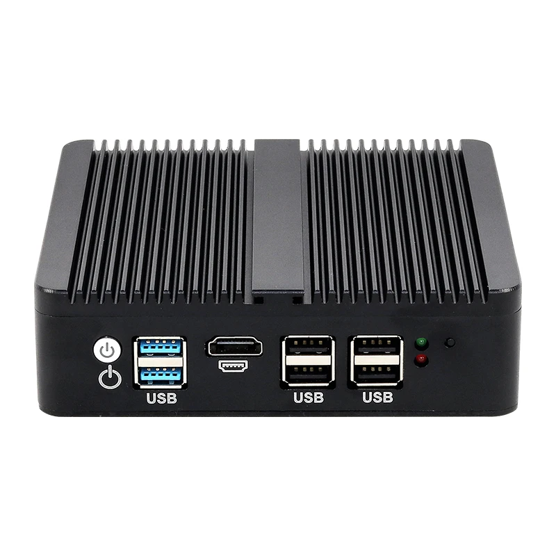 XCY Fanless Mini PC Intel Celeron J4125 Quad-Cores 4x LAN 2.5G intel Ethernet i225V Support Windows Linux Pfsense