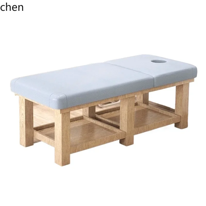Solid wood beauty treatment bed massage multi-functional ear picking body tattoo embroidery with holes
