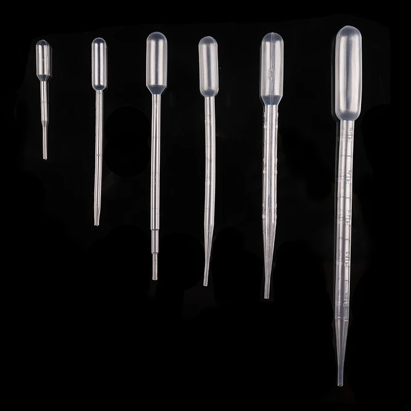 100/100 Stück Transferpipetten 0,2/0,5 ml, 1 ml, 2 ml, 3 ml, 5 ml, 10 ml, transparente Kunststoffpipetten, sichere Einweg-Augenpipetten, Laborbedarf – Detail 5