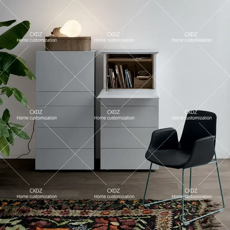 New Nordic Light Luxury Chest of Drawers Piano Finish Bedroom Storage Cabinet Modern Simple Dresser for Home Organization