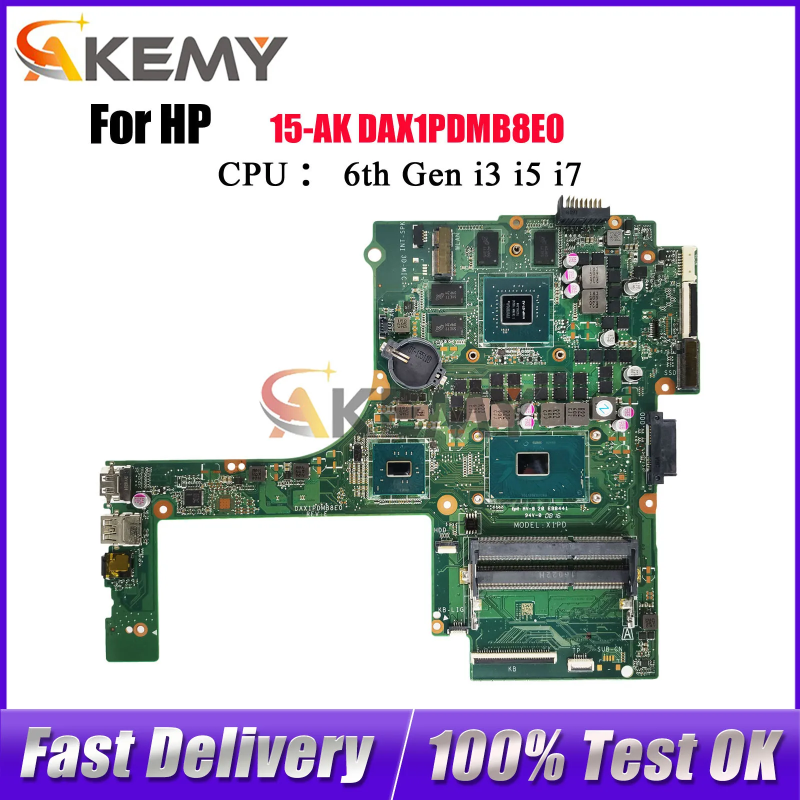 

DAX1PDMB8E0 Материнская плата для ноутбука HP Pavilion 15-AK с процессором i5 i7 GTX950 4 ГБ графического процессора 841886-601 832847-001 100% полностью протестировано