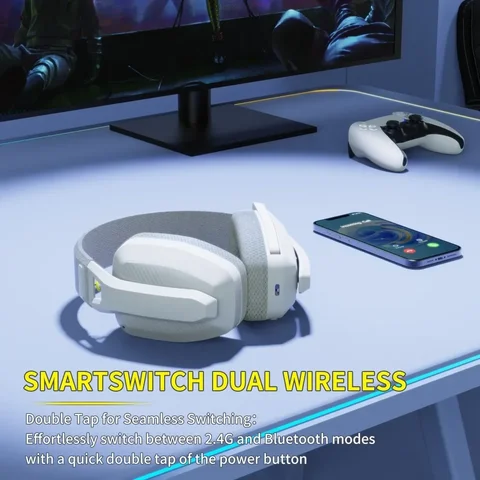 Беспроводная игровая гарнитура BINNUNE BW06 с микрофоном для PS5, PS4 и ПК — пример использования