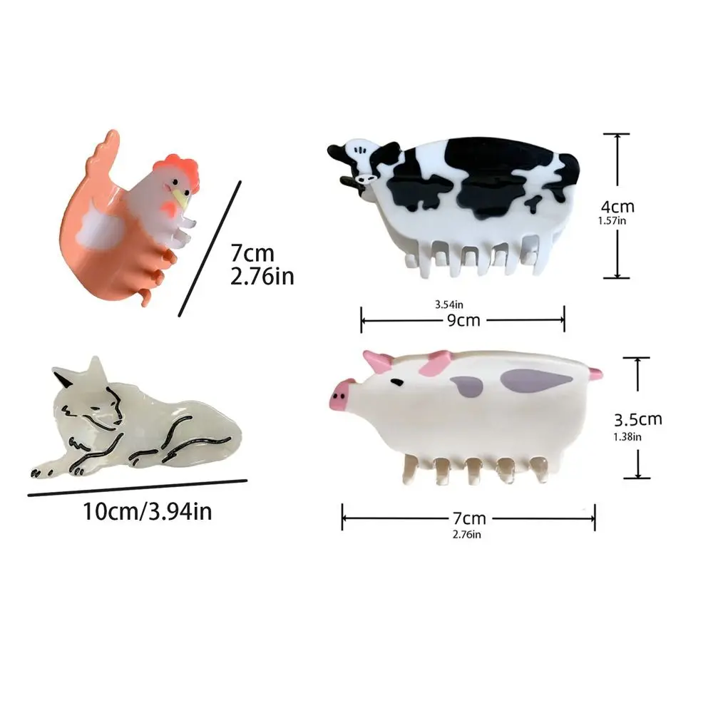 แฟชั่นหมู Acetate วัวผม Claw ไก่วัวการ์ตูนสัตว์ Shark คลิปผู้ถือหางม้าหมาป่าสัตว์คลิปผมสุภาพสตรี/หญิง