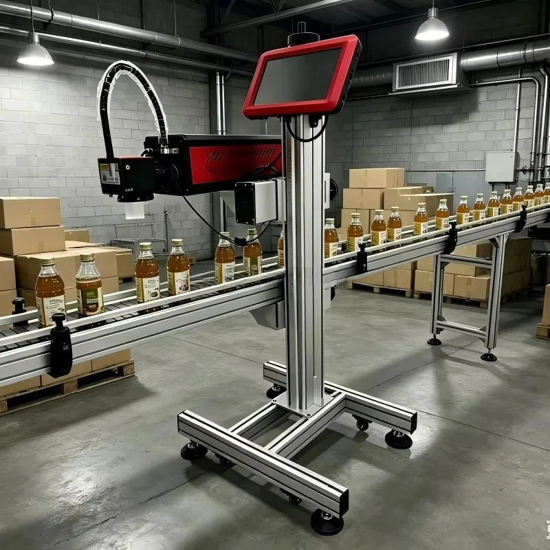 Non Contact Permanent Flying Laser Marker for All Industry Packaging Metal Plastic Glass Paper Line Date QR Batch Printing