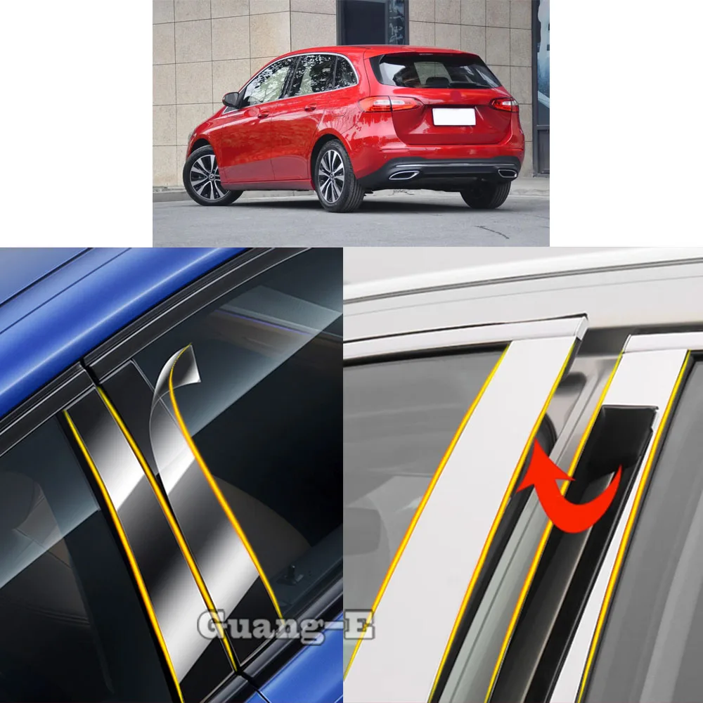 

Накладка на стойку двери (зеркальная, глянцевая) из ТПУ для Mercedes-Benz B-Class W247 2020-2024, молдинг на окно, наклейка на дверную накладку