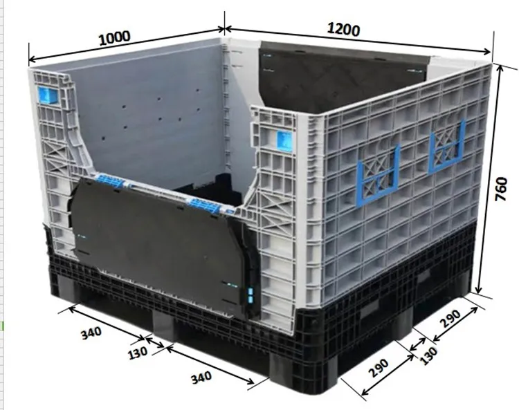 

Пластиковый контейнер для поддонов из полиэтилена высокой плотности, штабелируемый складной ящик для хранения автозапчастей