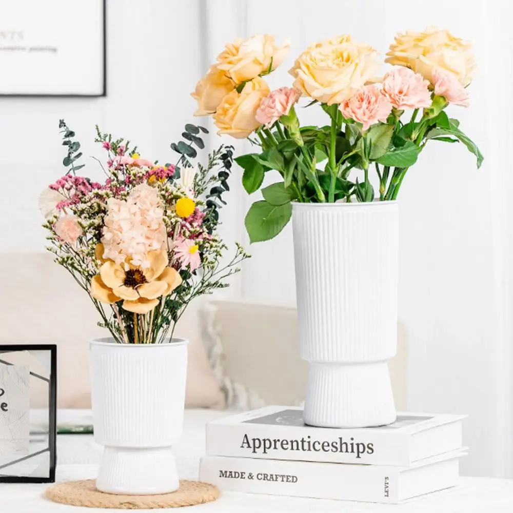 Self Watering Self-absorbing Flower Pots Transparent Vase Succulents Waterless Cultivation Bamboo Planter Pots Plastic