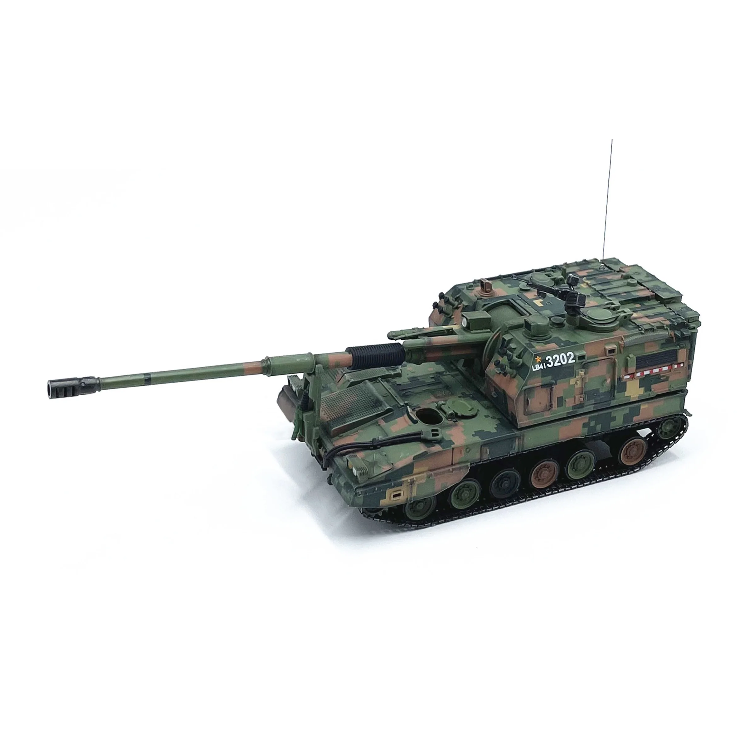 uns-1-72-chinese-plz-05-type-155mm-self-propelled-tank-model-exercise-camouflage-finished-product-model
