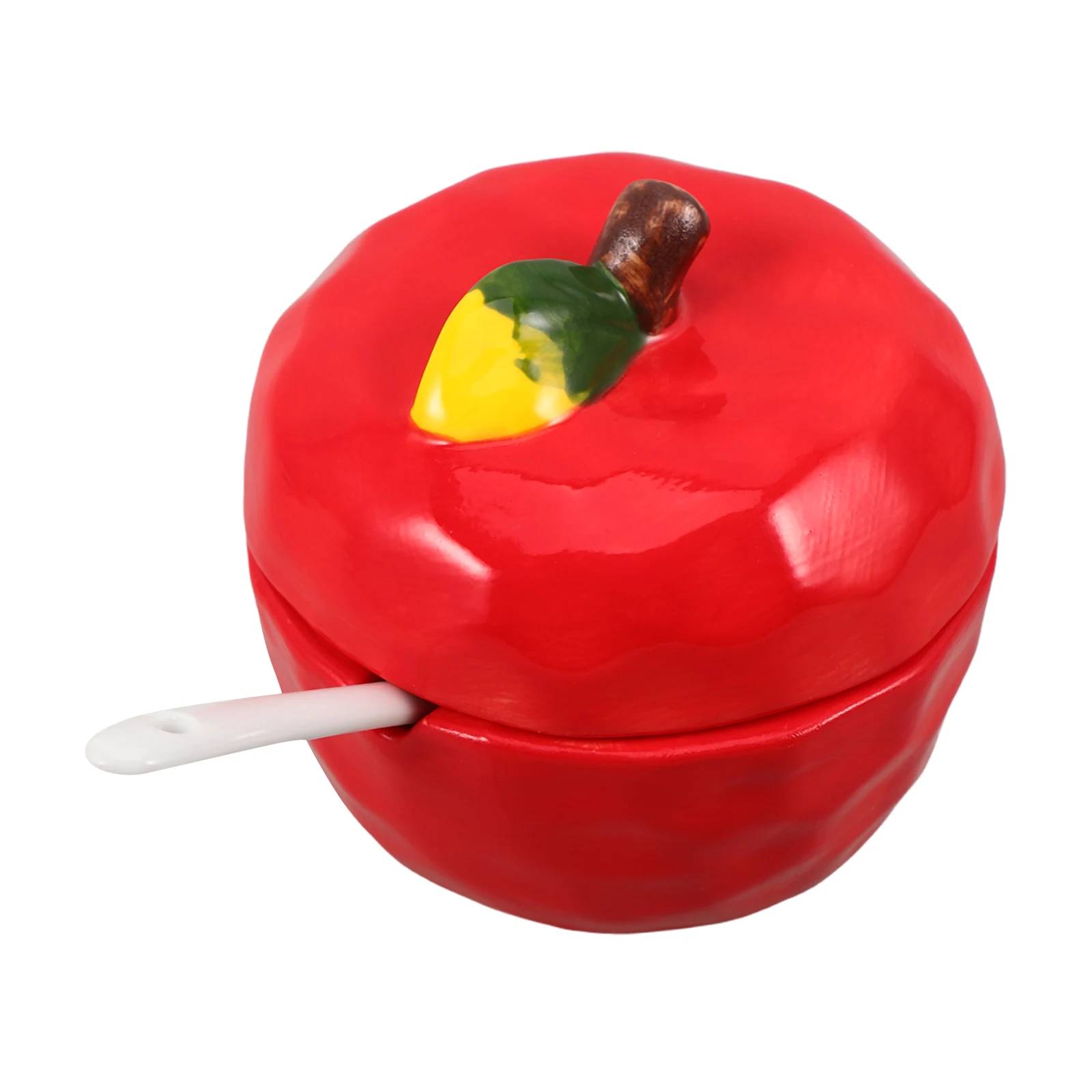 Set of Ceramic Spice Jars with Lids Kitchen Condiment Pots for Home Restaurant Use Small Spice Containers with Spoons