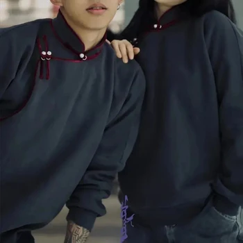 Mens Shirt Mongolian Ethnic Style Plate Splicing Button Cardigan Long Sleeved Shirt Autumn Thin Cut Outerwear Shirt Unisex 2024