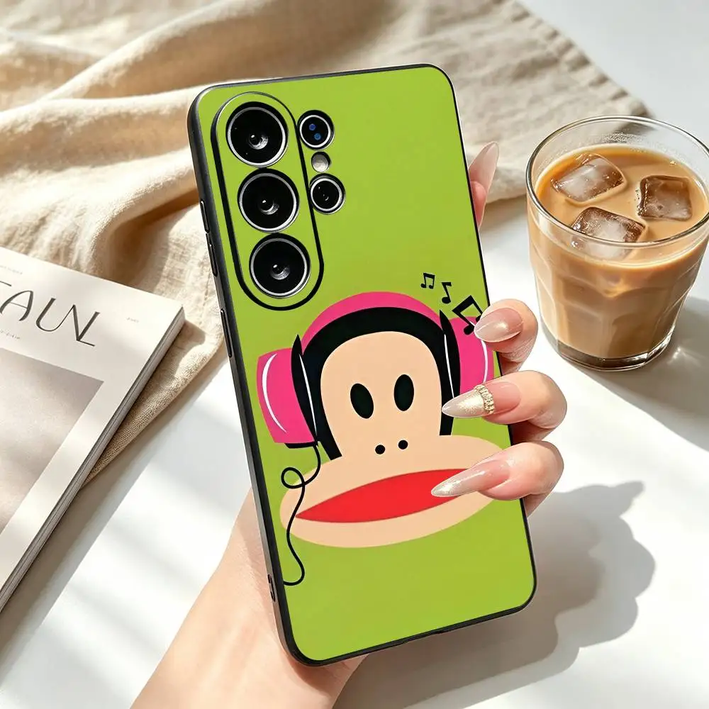 Fashion Logo Paul F-Frank Phone Case For Samsung S26,S25,S24,S23,S22,S21,S30,Ultra,Plus,Fe,Soft Silicone Black Cover