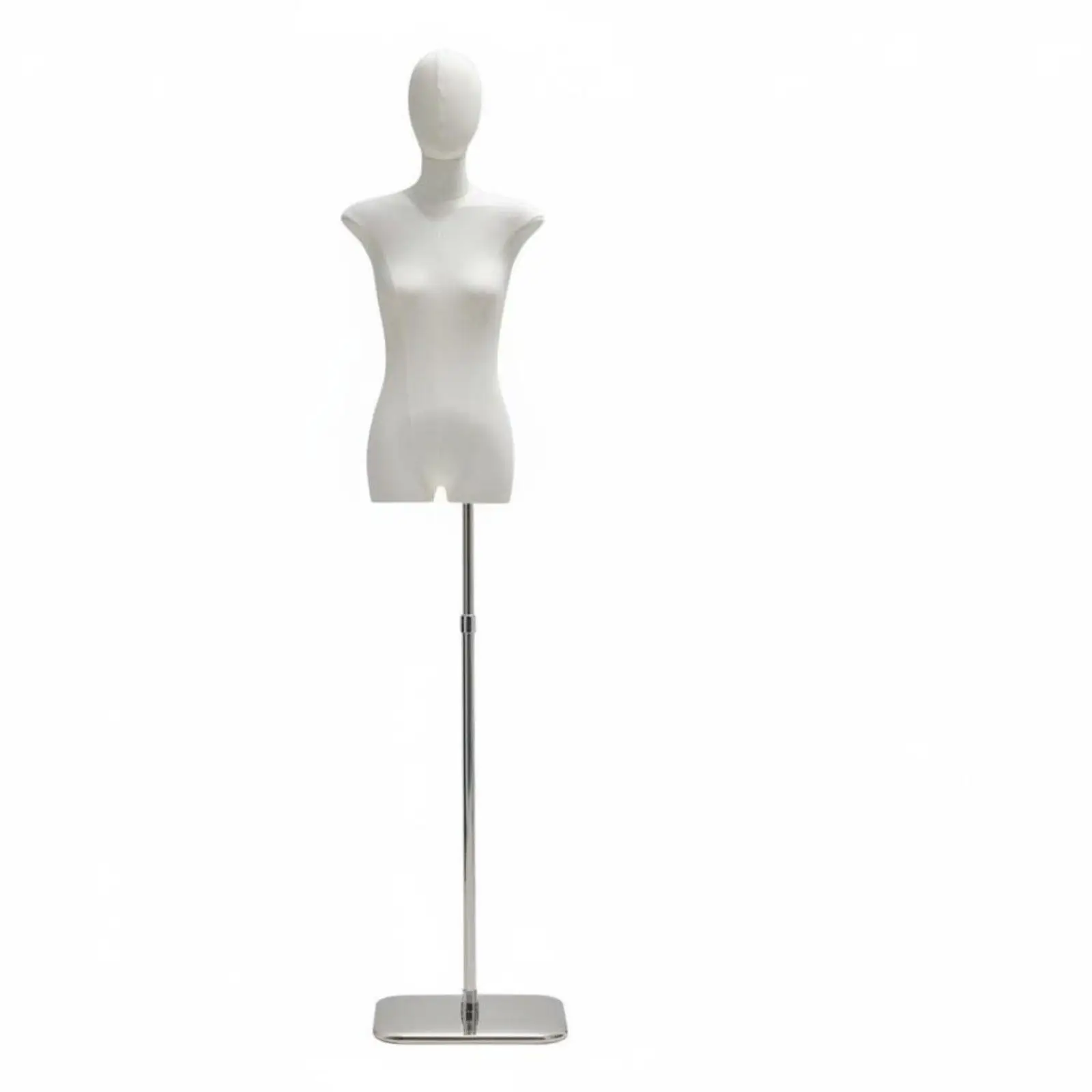 Versatile Half Body Display Mannequin for Women Fashion with Twill Fabric Cover and Height Adjustable Stand