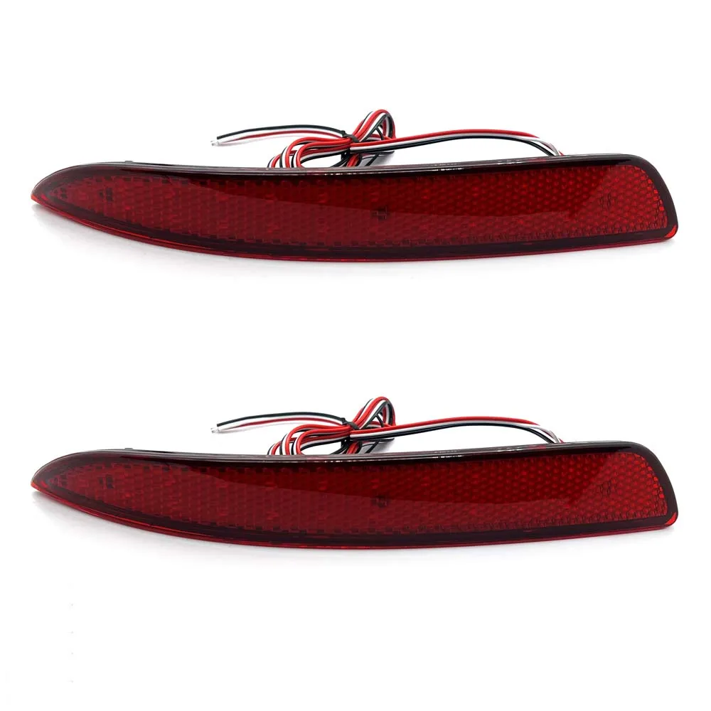 2Pcs Red Lens LED Rear Bumper Reflector Light For BMW E70 E71 X5 2007-2013 Rear Tail Warning Stop Turn singal Light Fog Lamp