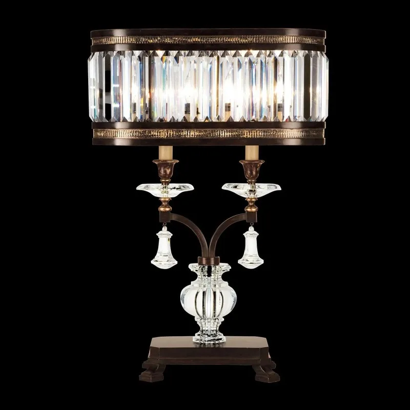 Creative in-line dimming LED desk lamp cordless restaurant luxury modern romantic crystal cover dining table lamp