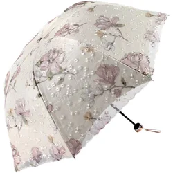 Double Layer Lace Embroidery Umbrella, Windproof, Folding, Large, Simple Stand, Metal Storage, Modern, Chuvas Rain Gear