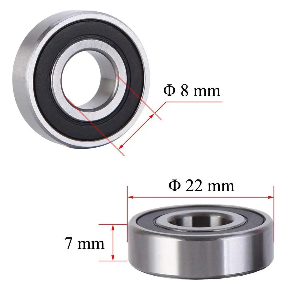 20 Stück 608-2RS Kugellager – 8x22x7 Mm, ABEC 7, Doppelt Abgedichtet, Carbonstahl – Für Skateboards, Roller, Inline-Skates & Mehr Kohlenstoffstahl Lager ABEC 7 20 Stück 608-2RS Kugellager – 8x22x7 Mm, ABEC 7, Doppelt Abgedichtet, Carbonstahl – Für Skateboards, Roller, Inline-Skates & Mehr Kohlenstoffstahl Lager ABEC 7