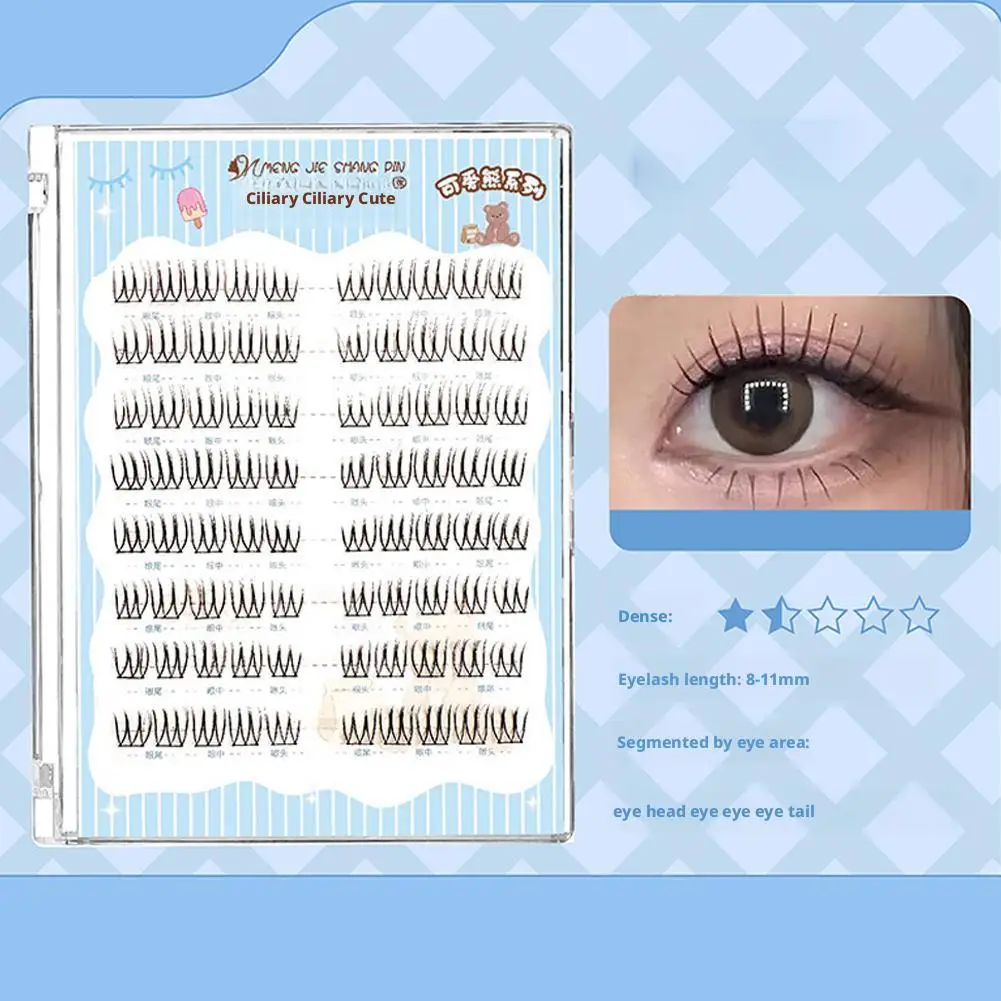 

8 Rows Manga Little Devil False Eyelashes Natural Thick Tail Dense Terrier Curled Fish Eyelash Cosplay Lash Black Fake Segm L1C5