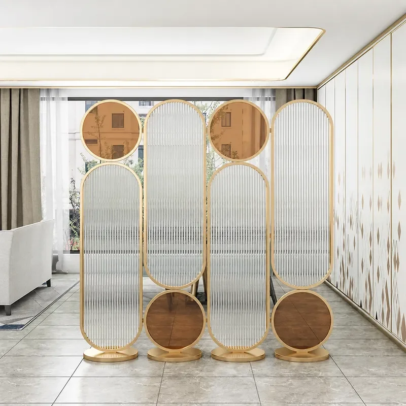 Changhong Glass Screen Movable Room Divider Modern Partition for Home Entrance Restaurant Club Office Decoration