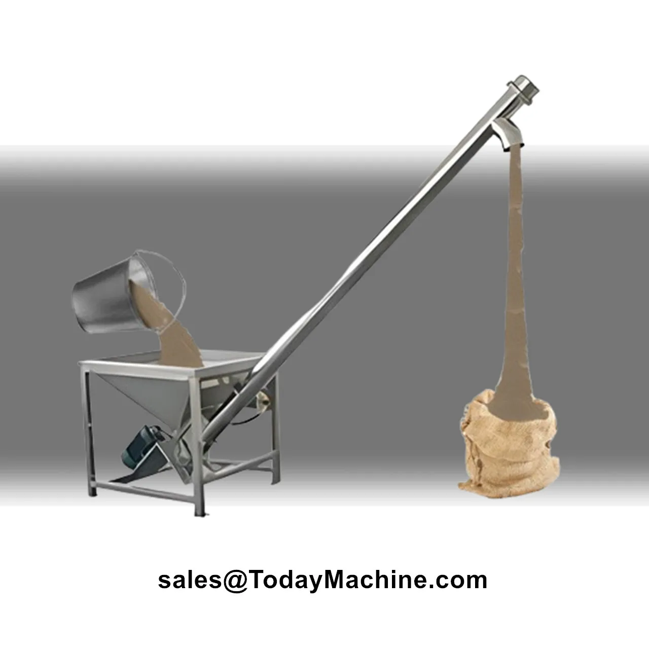 Stainless Steel Flour Sugar Hopper Feeder Coffee Corn Powder Granule Screw Conveyor