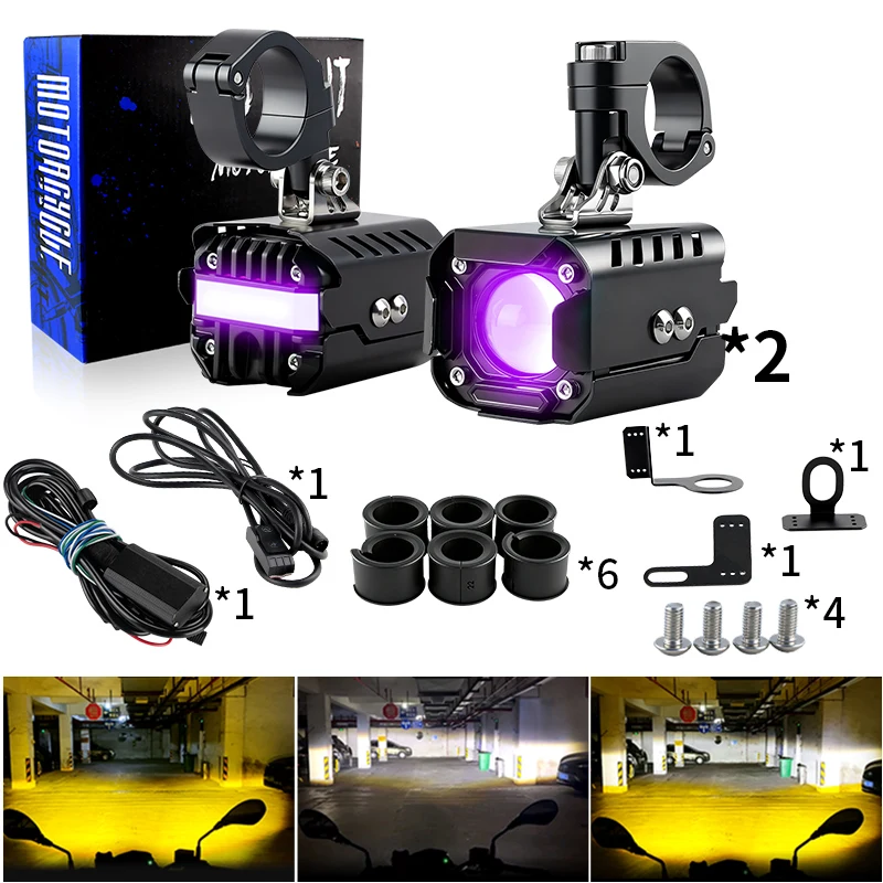 Feux antibrouillard pour moto BMW R1200GS F800GS F700GS F650 K1600, mini projecteur LED, lumière de conduite super lumineuse, phare auxiliaire