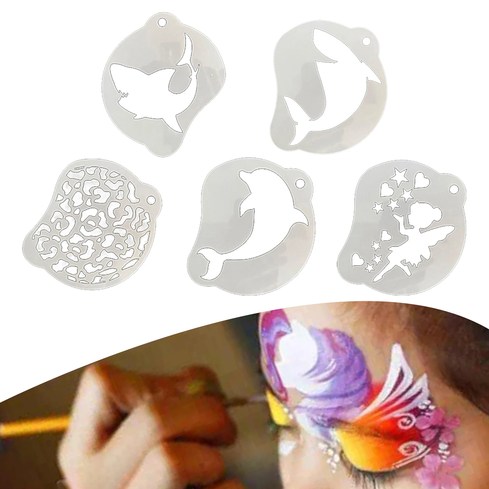 Professional Face Paint Stencils Body Paint Stencils Reusable for Adults Kids Easily Use Templates for Parties Makeup Supplies